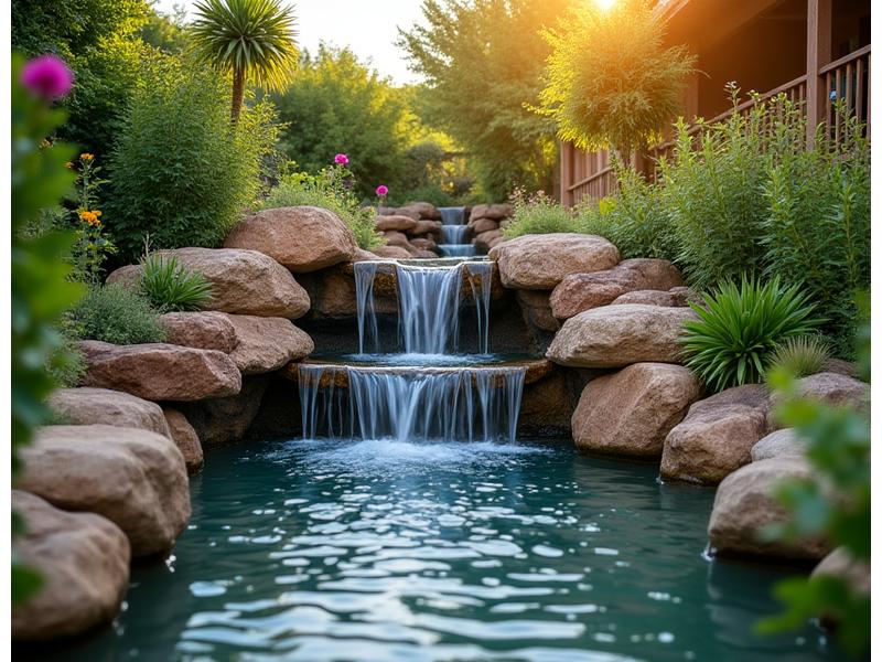 Cascada decorativa en jardín de Valencia